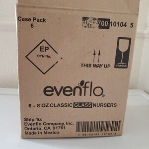 Evenflo Classic Glass Nurser 8 oz Baby Bottles 6 Pack White 10104